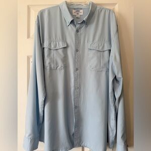 AFTCO Shirt Button Down blue fisherman size 2X long sleeves